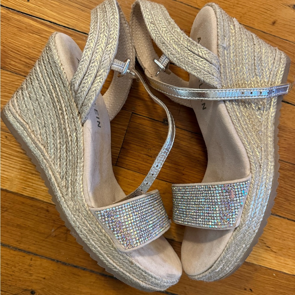 Anne Klein Gold Wedge Sandals